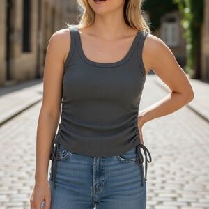 Princess Polly Ribbed Dark Green Summer Beach Y2K Tank Top size 4